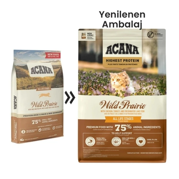 Acana Wild Prairie Tahılsız Tavuklu ve Balıklı Yetişkin Kedi Maması - 4