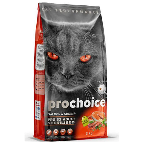 [P4605] Pro Choice Pro 33 Sterilised Somonlu Kısırlaştırılmış Kedi Maması (2 Kg)