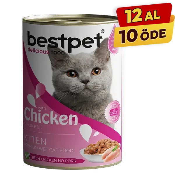 [P0013] Bestpet Tavuklu Jöleli Yavru Konserve Kedi Maması (1 Adet)