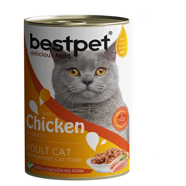 [P0018] Bestpet Tavuklu Jöleli Yetişkin Konserve Kedi Maması (1 Adet)