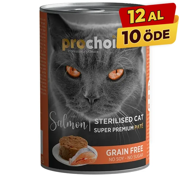 [P3002] Pro Choice Sterilised Somonlu Kısırlaştırılmış Konserve Kedi Maması (400 Gr, 1 Adet)