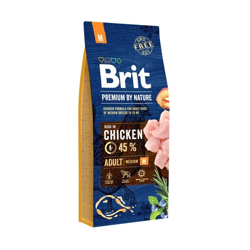 [B70818] Brit Premium By Nature Adult Orta Irk Tavuklu Yetişkin Köpek Maması (15 Kg)