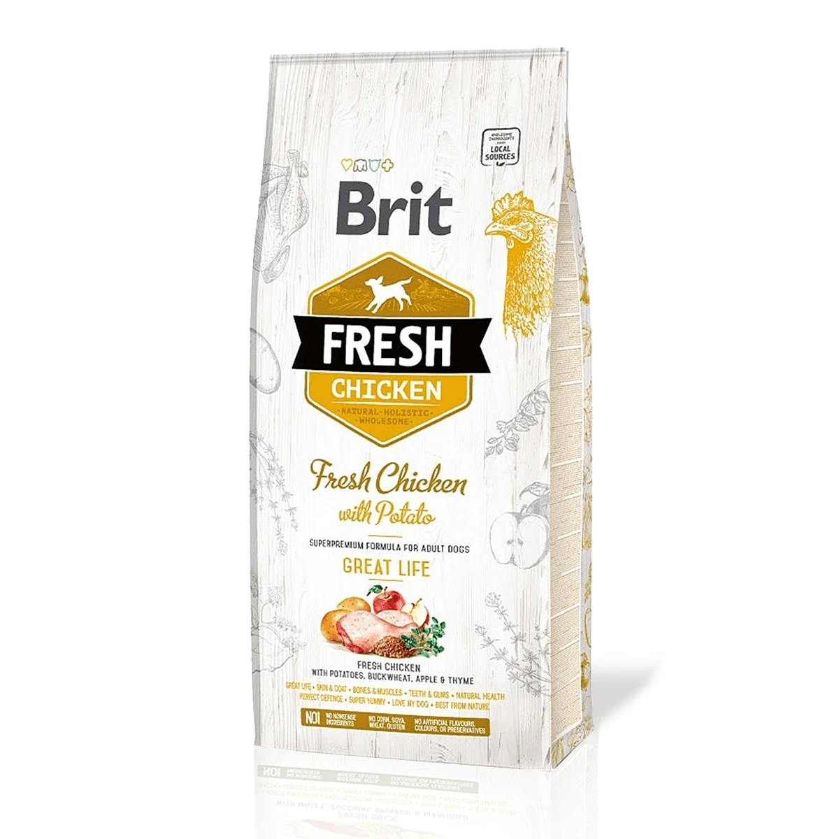 [8595602530748] Brit Fresh Tavuk ve Patatesli Yetişkin Köpek Maması (2.5 Kg)