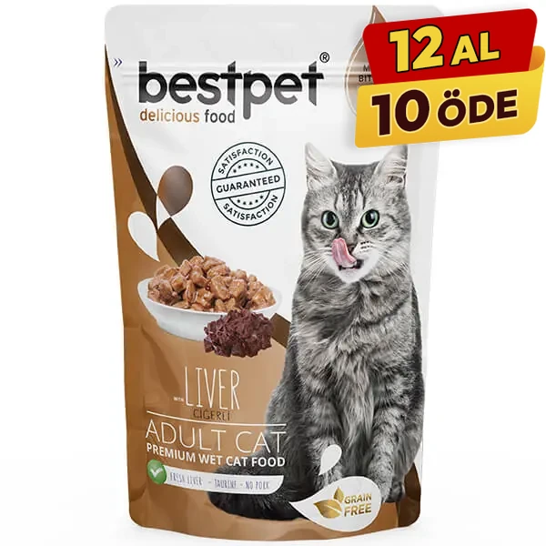 [P0038] BestPet Adult Jelly Pouch Ciğerli Yaş Kedi Maması (1 Adet)