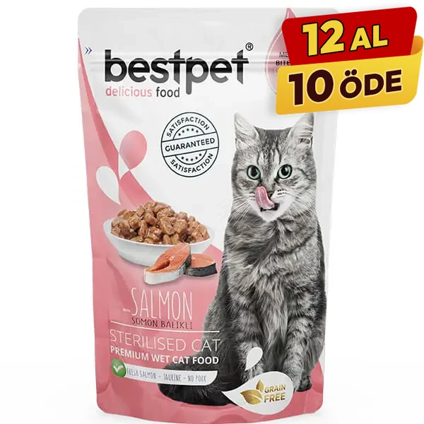 BestPet Sterilised Jelly Pouch Somonlu Kedi Maması