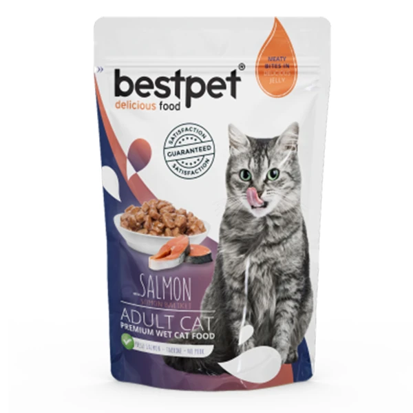 [P0032] BestPet Adult Jelly Pouch Somonlu Yaş Kedi Maması (1 Adet)