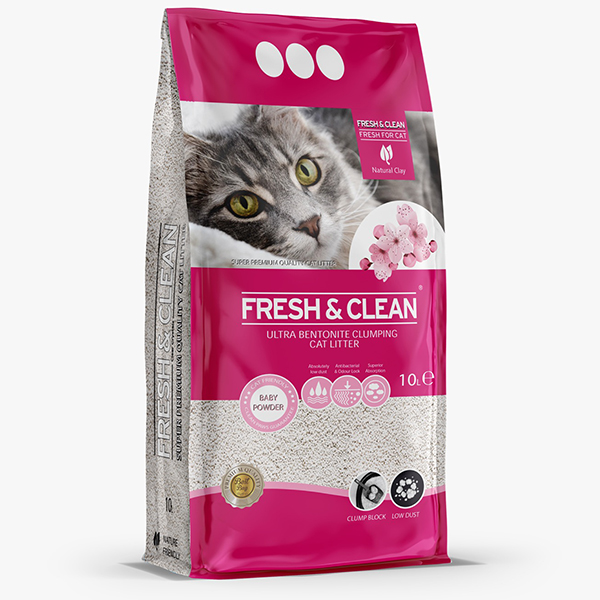 [SA1165] Fresh Clean Bebek Pudralı Bentonit Topaklanan Kedi Kumu