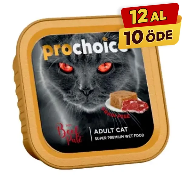 Pro Choice Adult Pate Biftekli Yetişkin Konserve Kedi Maması