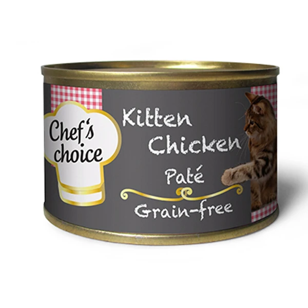 [8681465603139] Chefs Choice Kıyılmış Tavuklu Tahılsız Yavru Konserve Kedi Maması (1 Adet)