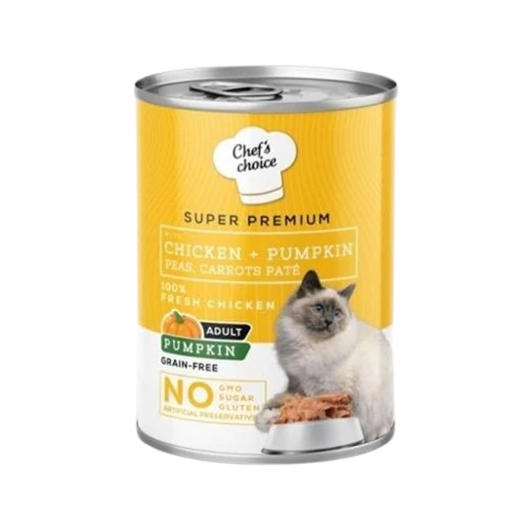 [C01058] Chefs Choice Tavuklu ve Balkabaklı Tahılsız Ezme Yetişkin Konserve Kedi Maması (1 Adet)