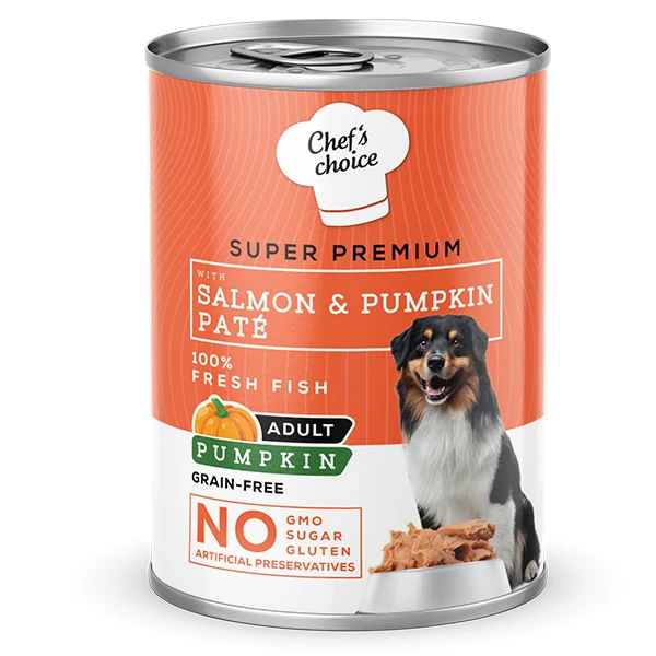 [C01056] Chefs Choice Kıyılmış Somon Balıklı ve Balkabaklı Yetişkin Köpek Konservesi (1 Adet)