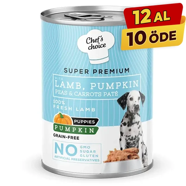 Chefs Choice Kıyılmış Kuzu Etli ve Balkabaklı Yavru Köpek Konservesi