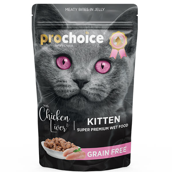 [P3028] Pro Choice Tahılsız Kitten Tavuk ve Ciğerli Yavru Konserve Kedi Maması (1 Adet)