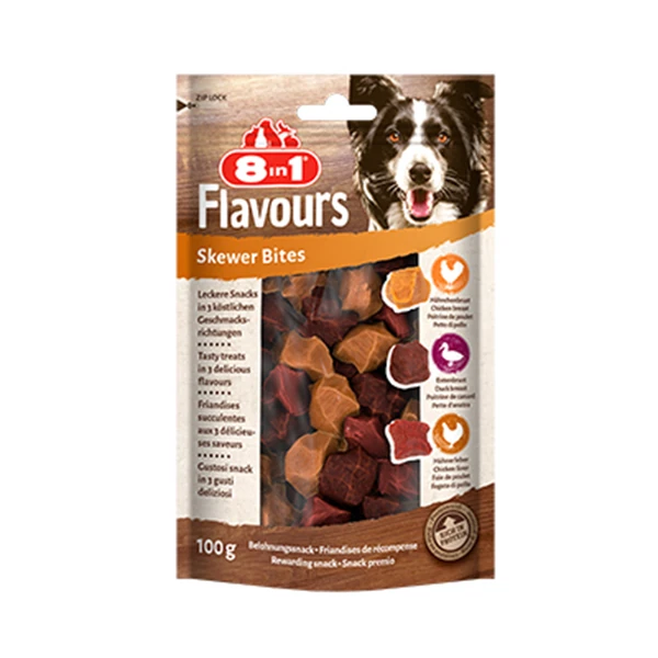 8in1 Flavours Skewer Bites Kuşbaşı Dilimli Çiğneme Köpek Ödül Maması