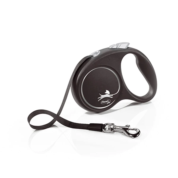 Flexi Black Design Şerit Otomatik Köpek Gezdirme Tasması