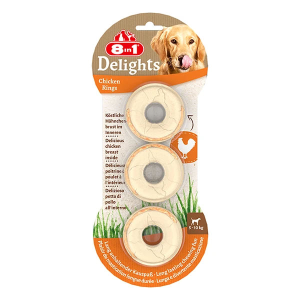 [406-660399] 8 In 1 Delights Rings Tavuklu Köpek Çiğneme Halkası (1 Adet)