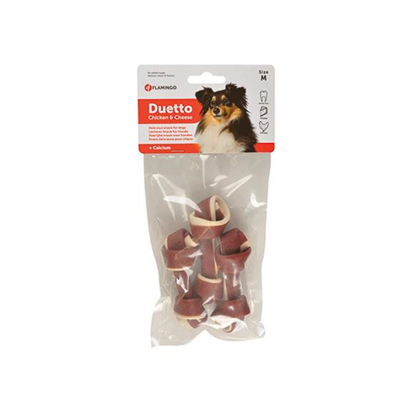 [241-1030665] Flamingo Duetto Tavuk ve Peynirli Köpek Ödül Kemiği
