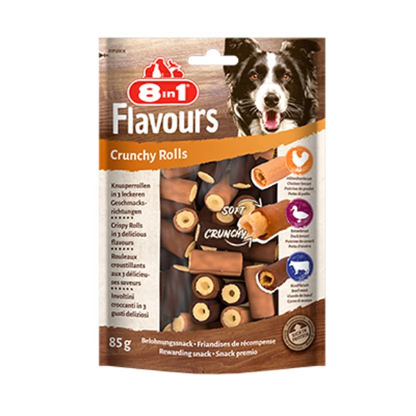 [406-661620] 8in1 Flavours Crunchy Rolls Rulo Şeklinde Köpek Ödül Maması (1 Adet)