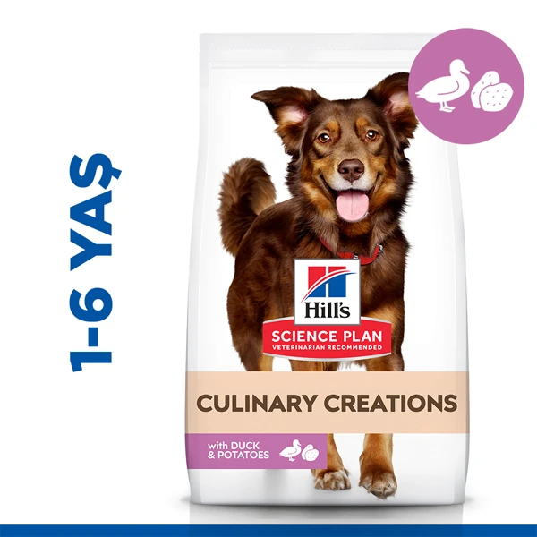 [620-607390] Hills Culinary Creations Orta Irk Ördekli ve Patatesli Yetişkin Köpek Maması