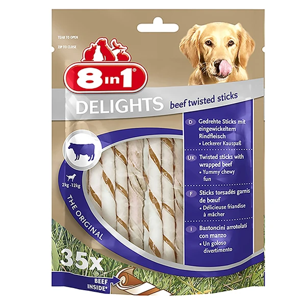 [406-661328] 8in1 Delights Biftekli Köpek Ödül Çubuğu (1 Adet)