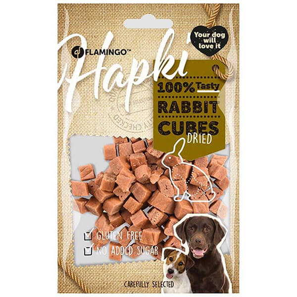 [241-520274] Flamingo Hapki Glutensiz Tavşanlı Küp Köpek Ödül Maması (1 Adet)