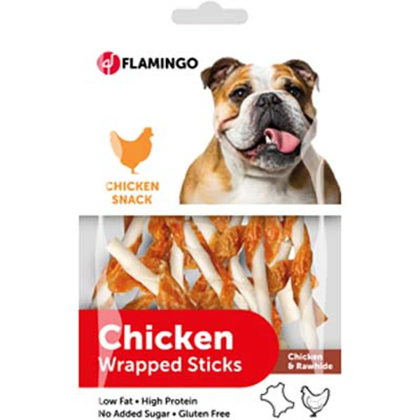 [241-1030748] Flamingo Chicken Wrapped Sticks Tavuk Etli Glutensiz Köpek Ödül Maması (1 Adet)