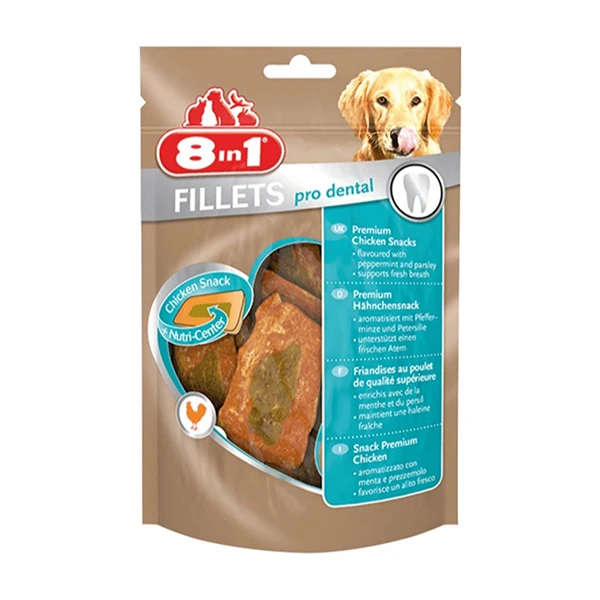 [406-660981] 8 In 1 Fillets Pro Breath Fileto Tavuklu Köpek Ödül Maması 80 Gr (1 Adet)