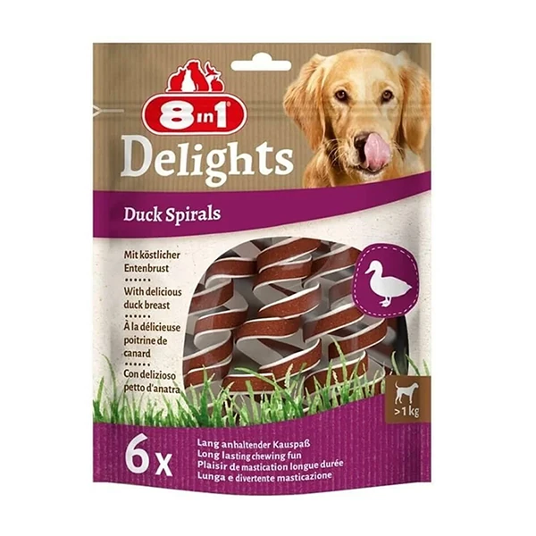 [406-661704] 8in1 Delights Smart Spirals Ördekli Burgu Köpek Ödülü (1 Adet)