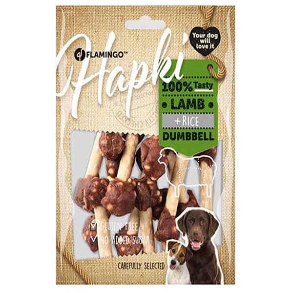[241-520263] Flamingo Hapki Glutensiz Kuzulu Dumbell Köpek Ödül Maması (1 Adet)