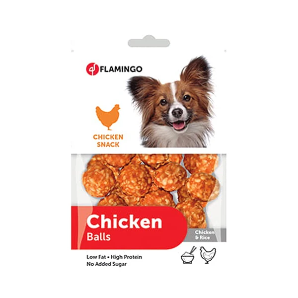 [241-513232] Flamingo Tavuklu ve Pirinçli Top Köpek Ödül Maması (1 Adet)