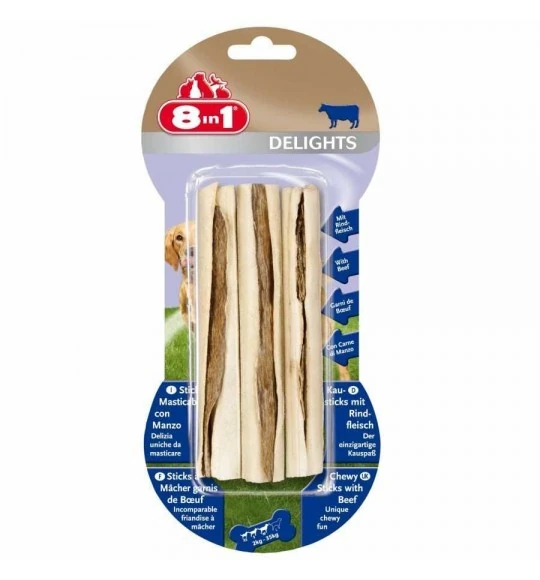 8in1 Delights Sticks Biftekli Köpek Kemik Ödülü
