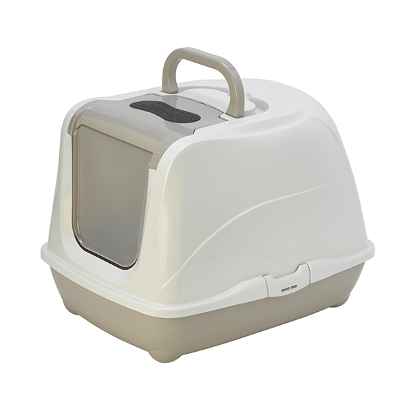 [242-C240-330] Moderna Flip Jumbo Kapalı Kedi Tuvaleti (Gri)