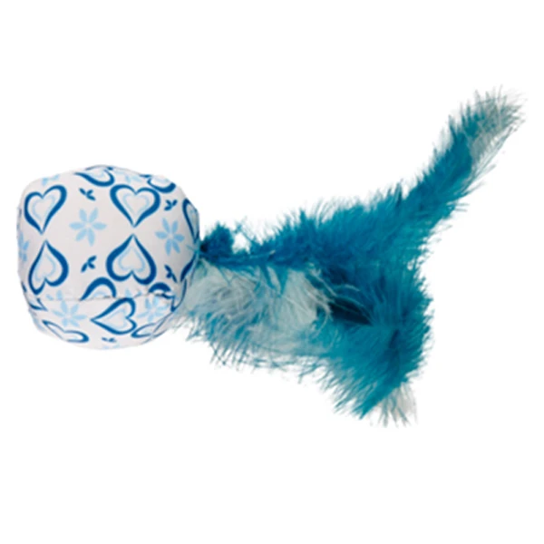 [240-560517] Flamingo Mavi Tüylü Top Kedi Oyuncağı