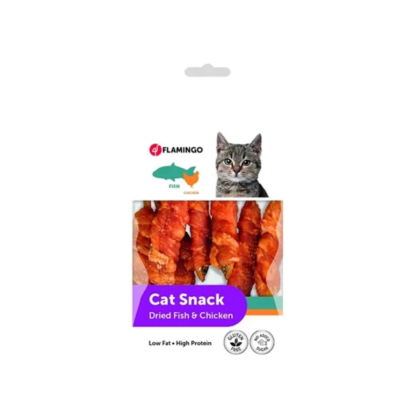 [241-560604] Flamingo Tavuklu ve Balıklı Kurutulmuş Kedi Ödül Maması (1 Adet)