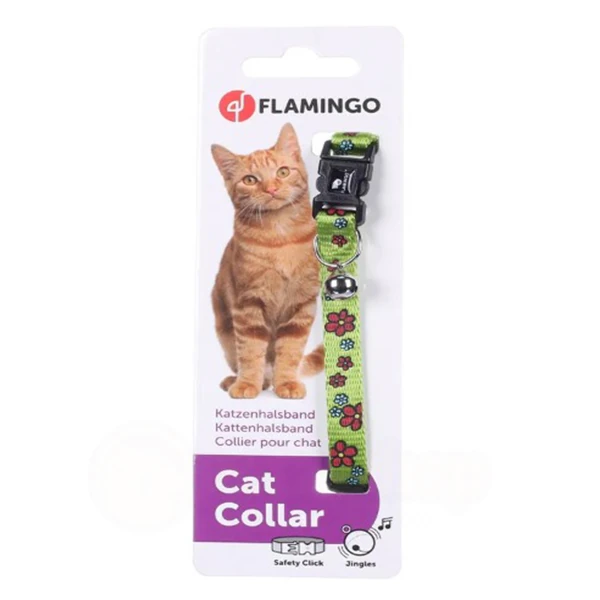 [240-1031342] Flamingo Çiçekli Kedi Boyun Tasması