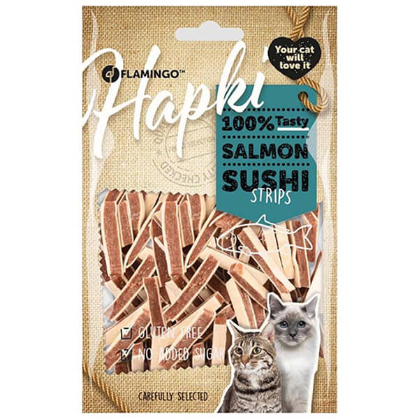 [241-561004] Flamingo Hapki Glutensiz Somon ve Alabalıklı Şerit Kedi Ödül Maması (1 Adet)