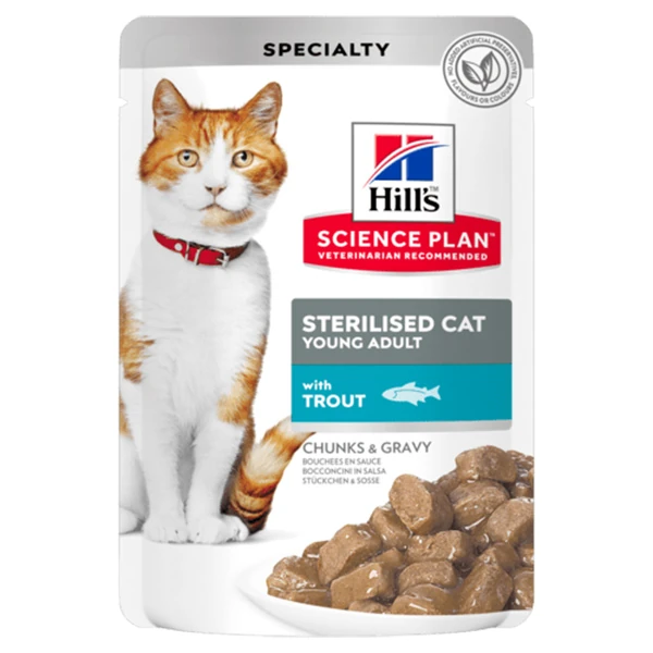 [615-604011] Hills Sterilised Alabalıklı Pouch Kısırlaştırılmış Konserve Kedi Maması (1 Adet)