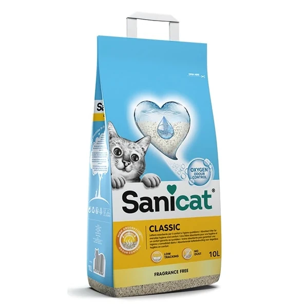 [245-801435] Sanicat Classic Oksijen Kontrollü Ultra Emici Kedi Kumu (10 Lt, 1 Adet)