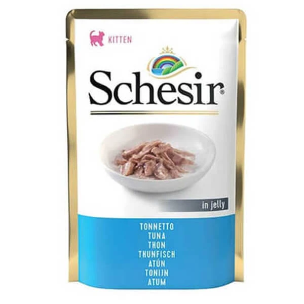 [230-C01070103] Schesir Jöleli Kitten Ton Balık Yavru Konserve Kedi Maması (1 Adet)