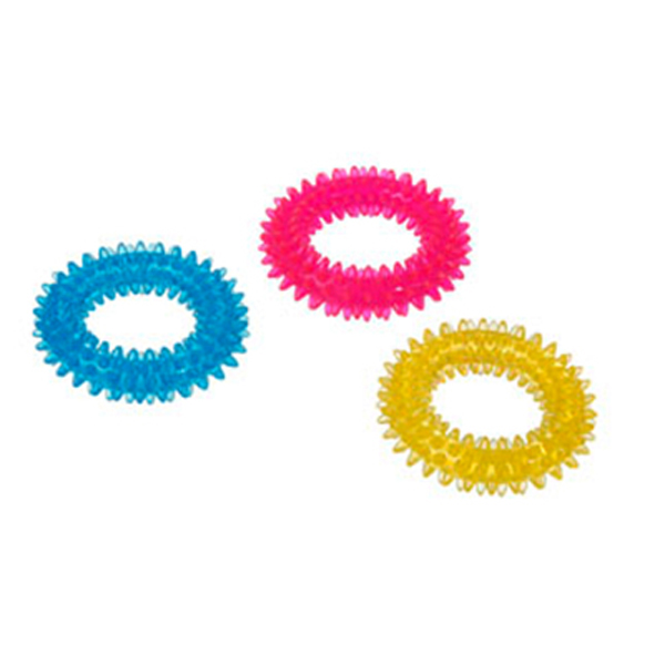 [240-1030990] Flamingo Renkli Tırtıklı Halka Köpek Oyuncağı (9 Cm)