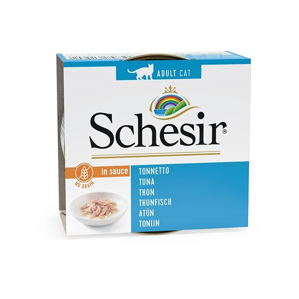 [230-C3000] Schesir Broth Naturel Sauce Çipura ve Ton Balıklı Yetişkin Konserve Kedi Maması (1 Adet)
