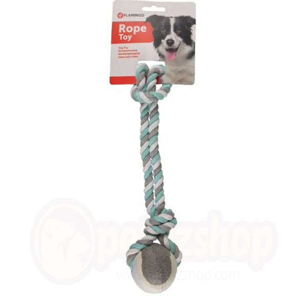 [240-517277] Flamingo Tenis Toplu İp Köpek Oyuncağı