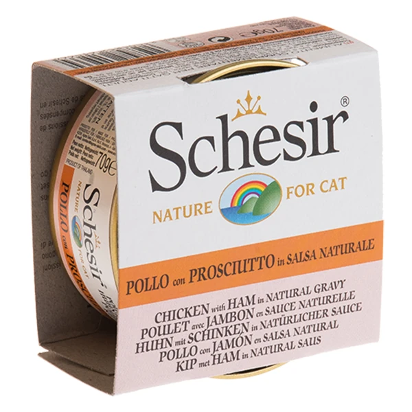[230-C3007] Schesir Tavuk ve Karidesli Naturel Konserve Kedi Maması (1 Adet)