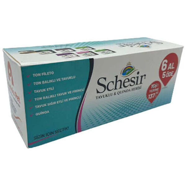 [500-SCHCHK] Schesir Tavuk ve Kinoalı Yetişkin Konserve Kedi Maması (1 Adet)