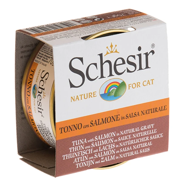 [230-C3001] Schesir Ton Balık ve Somonlu Naturel Konserve Kedi Maması (1 Adet)