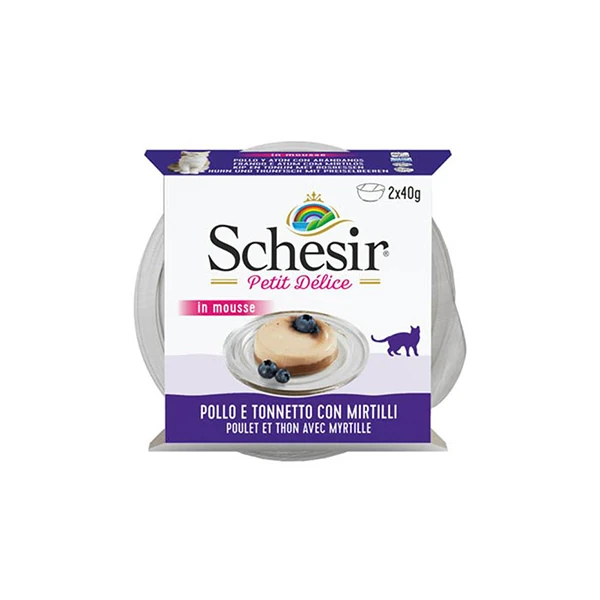 [230-1069011] Schesir Delice Tavuklu Tuna Balıklı ve Yaban Mersinli Yetişkin Konserve Kedi Maması (1 Adet)