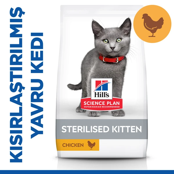 [610-607268] Hills Sterilised Kitten Tavuklu Kısırlaştırılmış Yavru Kedi Maması (3 Kg)