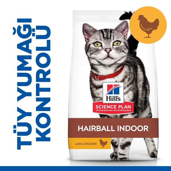 [610-604139] Hills Hairball İndoor Tavuklu Tüy Yumağı Önleyici Yetişkin Kedi Maması