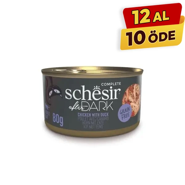 [230-21112360] Schesir After Dark Et Suyu içinde Tavuklu ve Ördekli Yetişkin Kedi Konservesi (1 Adet)