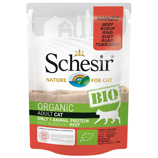 [230-C7440] Schesir Bio Range Organik Biftekli Konserve Köpek Maması (1 Adet)